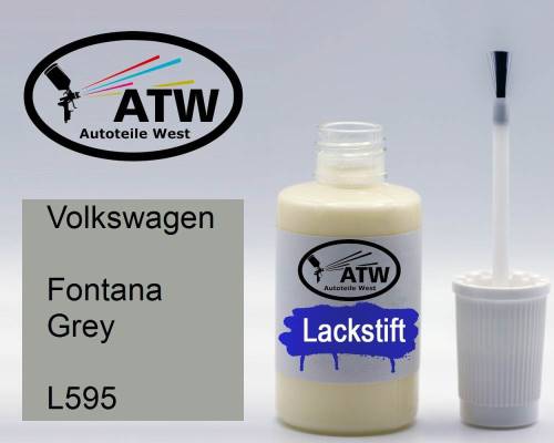 Volkswagen, Fontana Grey, L595: 20ml Lackstift, von ATW Autoteile West.